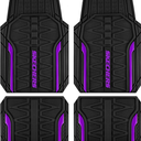 AutoBay Skechers Car Floor Mats,Heavy Duty Rubber Car Mats Full Set,All Weather Floor Mats,Waterproof TrimTo Fit Universal Floor Liner Car Accessories,Automotive Floor Mats for Cars Trucks SUV,Purple
