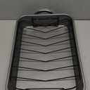 Glad Roasting Pan Nonstick 11x15 - Heavy Duty Metal Bakeware Dish with Rack - Large Oven Roaster Tray for Baking Turkey, Chicken, and Veggies