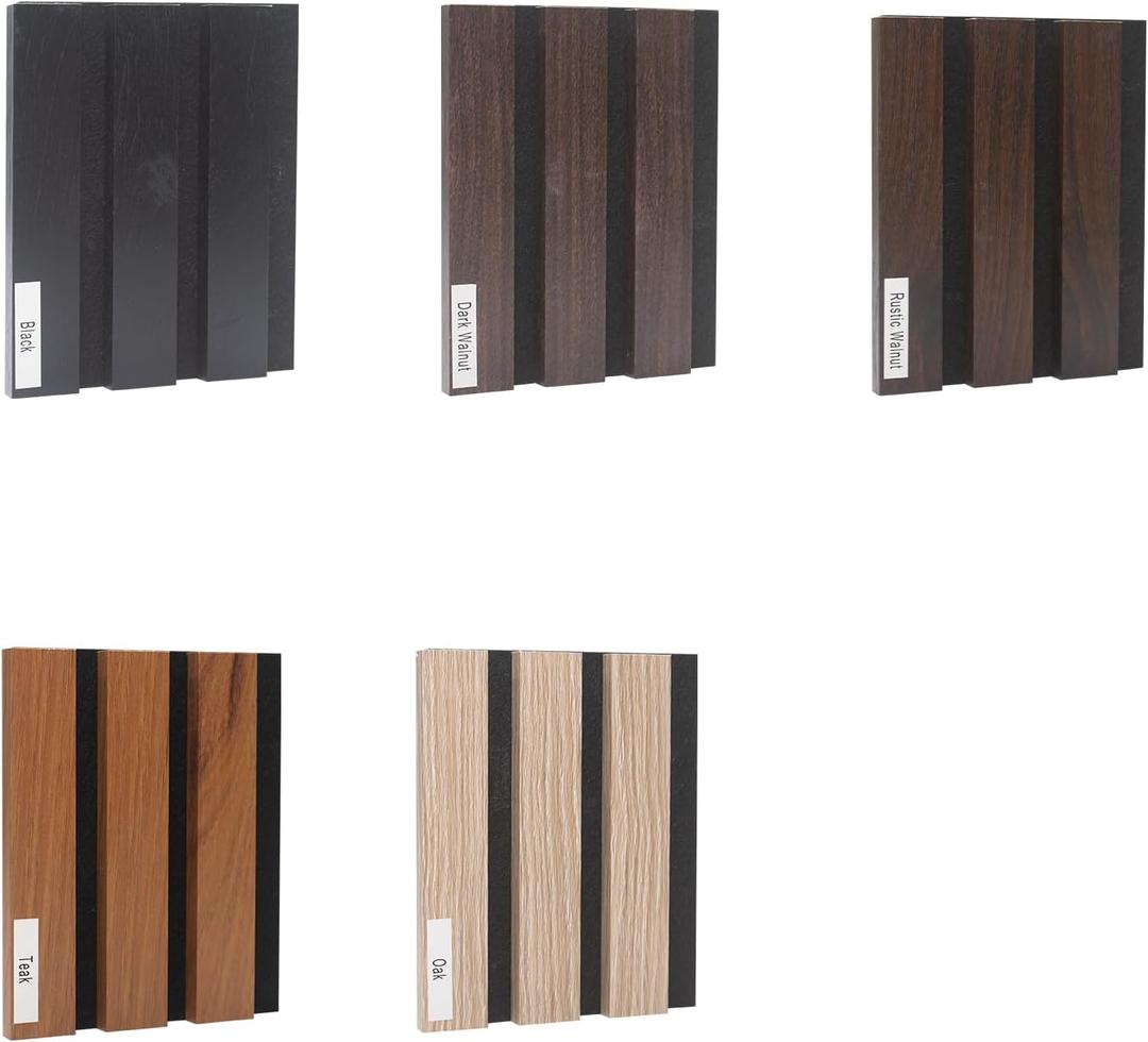 NeatiEase Wood Panels for Wall Color Samples Pack, Soundproof Wood Slat Wall Panel for Interior Wall Decor Noise Cancelling