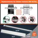QuliMetal 24.5" Flavorizer Bars & SUS304 34 1/4" Grill Burners for Weber Genesis 300 Series - Fits Genesis E310 E320 S310 S320 Grill Parts with Side Control, Replaces for Weber 7540, 67722, 67820