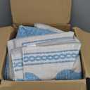 GarveeHome Scalloped 8x10 Rug for Living Room Washable Non-Slip Solid Blue Modern Minimalism Low-Pile Carpet 8 x 10 Rug for Bedroom Dining Nursery Mat with Rubber Back