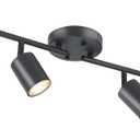 BoostArea LED 4 Light Track Lighting Kit, Black 4 Way Ceiling Spot Lighting, Flexibly Rotatable Light Head for Kitchen, Living Room, Bedroom, Bulb Not Included