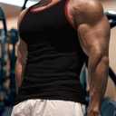 Men's Gym Workout Tank Tops - Soft Lightweight Sleeveless Muscle Shirts for Beach & Athletic Wear (3X-Large, Black-1)