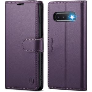 FLIPALM Wallet Case for Samsung Galaxy S10+/S10 Plus 6.4", RFID Blocking Credit Card Holder, PU Leather Folio Flip Kickstand Protective Shockproof Cover for Samsung S10+ (Purple)