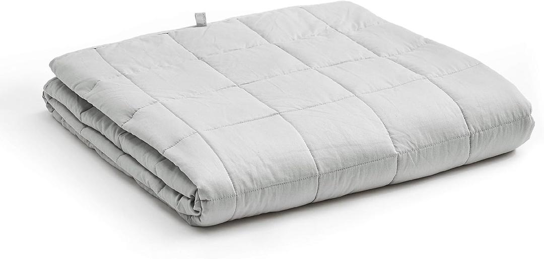 YnM Oeko-Tex Certified Premium 60 x 80 Inch 20 Pound Cotton Calming Heavy Weighted Blanket with Glass Beads for Queen and King Beds, Light Grey YnM Oeko-Tex Certified Premium 60 x 80 Inch 20 Pound Cotton Calming Heavy Weighted Blanket with Glass Beads for Queen and King Beds, Light Grey