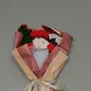 Crochet Rose Flower Bouquet, Red Rose Forget Me Not Knitted Artificial Flowers, Handmade Finished Crochet Bouquet, Gift for Mother Wife Women
