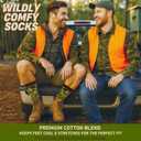2 x I'D RATHER BE CHASING Funny Mens Socks, Hunting & Fishing Gifts for Men, Fun Hunt Fish Crew Sock, Hunters Fishermen Gift (Green)