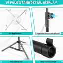 IV Poles,45to 83In IV Stand Floor with 4 IV Bag Holder Stand Portable Telescopic Stabilizing Tripod Stainless Steels Pipe Extension Pole IV Influsion Pole Lightweight Strudy (45-83in)