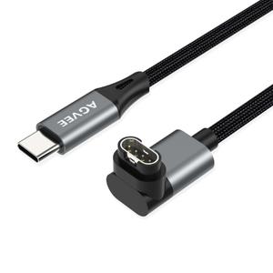 AGVEE 6.6ft Charger for Garmin Watch USB C, L-Shape Charging Cable for Fenix, Forerunner, Vivoactive, Instinct, Venu, Tactix, Approach, D2, Quatix Series, Right Angle Braided, Dark Gray