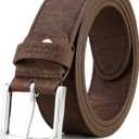 Corkor Men's Cork Belt  Vegan Leather  Black or Brown Belt for Men Casual Wear - Natural Friendly Non-Leather 1 3/8"