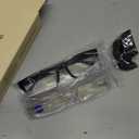 Gaoye 2-Pack of Reading Glasses - Blue-Light Filter, UV Protection - Readers with Rectangle Frames (Black + Clear)