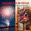 Patriotic Wreath for Front Door, 250th Anniversary Patriotic Wreath,Red White and Blue, 4th of July Independence Day Outdoor Decoration