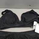 Hanna Nikole Womens High Waisted Bikini Sets, Modest Tummy Control Swimsuits, 2 Piece Bathing Suits Mesh Swim Skirt (Medium, Black)