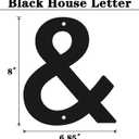 2 x 8 Inch Large Metal Letters, Modern House Address Numbers Letters, Metal Door Numbers, Large Black House Address Letter Number for Home Office Street Apartment Outside (&)