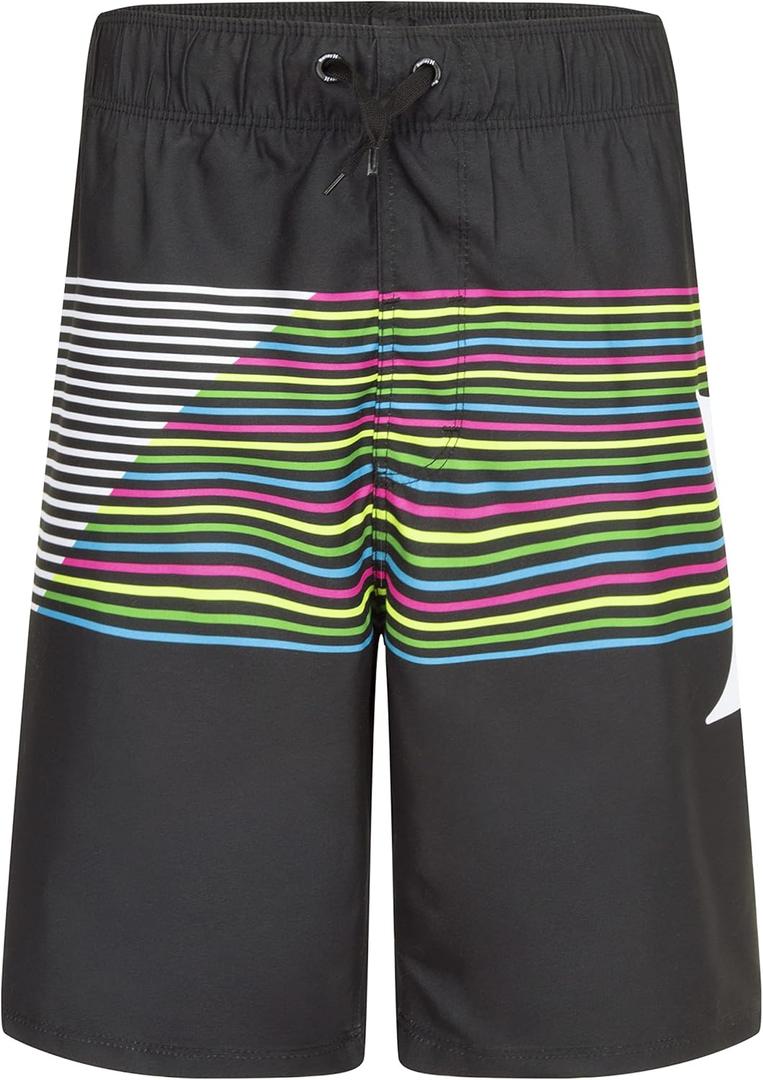 Hurley Boys' Pull on Swim Trunks (Medium, Black/Slash)