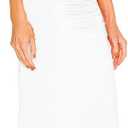 Aigeman Women Spaghetti Straps Cowl Neck Maxi Dress Bodycon Formal Dresses Ruched High Slit Cocktail Party Dress 60 (White, S)