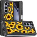 Case for Samsung Galaxy Z Fold 6 Sunflower Samsung Zfold 6 Phone Cases 2024 Fold Z 6 Slim Case 2 in 1 Galaxy Zfold6 Heavy Duty Cover Silicone Hockproof Protection Cover (B-Many Sunflower)