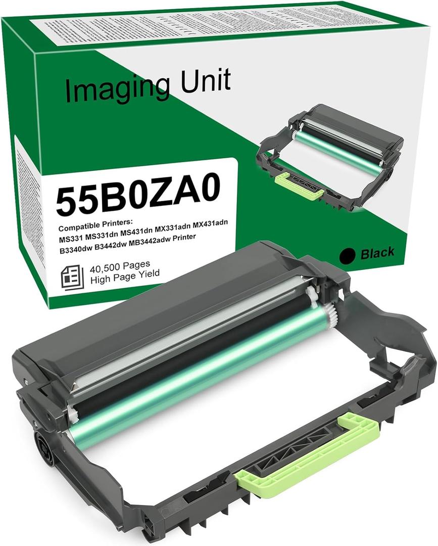 55B0ZA0 Black Imaging Unit MS331 Imaging Unit Compatible Lexmark MS331 MS331dn MS431dn MX331adn MB3442adw XM1342 M1342 MB3442i MX431adn B3340dw B3442dw Printer Drum Unit