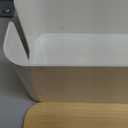 Cable Management Box Organizer, Set of 2 Bamboo Lid Large Storage Wire Holder to Conceal Hide Surge Protector, Power Strips Cord on Desk Floor, with 5 Cables Tape for Home Office Computer TV USB Hub (White)