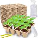 360 Cells Seed Starter Tray, 30 Pack Biodegradable Peat Pots with 200 Labels, Plant Starter Kit for Seedlings