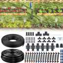 Pawfly 230 ft Quick Connect Drip Irrigation Kit, Drip Irrigation System for Garden Watering System with 1/2" (33 ft) & 1/4" (197 ft) Tubing and Accessories Garden Irrigation System for Greenhouse Lawn