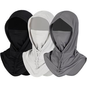 4 x Ski Mask for Men Women, Balaclava Full Face Head Neck Gaiter Cover, Summer UV Protection Cooling Outdoor (Gray)