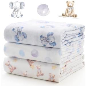 Momcozy Muslin Swaddle Blankets, Breathable and Skin-Friendly Receiving Blankets, Best Wishes Swaddle Blanket Shower Gifts & Baby Registry Essentials, Large 47"x47", Cuddle Buddies