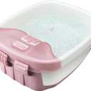 Homedics Bubble Bliss Deluxe-Foot Spa, Heat Maintenance, Raised Nodes, 3 Attachements, Pink