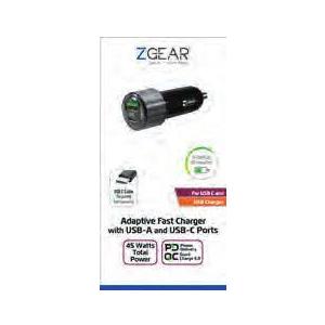 ZGEAR Adaptive Fast Car Charger With USB-A USB C Ports