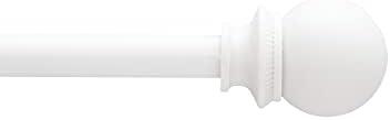 Interior Living 1/2" Diameter Adjustable Ball End Petite Café Curtain Rod, 48-86", White,AZ71748USREM, Set of 4 Packs