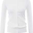 GRACE KARIN Womens Long Sleeve Knit Cardigan Sweaters Casual Dressy Open Front Button Down Cardigans Spring Outfits (White, S)