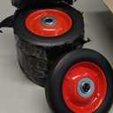 5 Pack 6 x 1.2 Inch Solid Rubber Flat Free Tire, Hand Truck Wheel with Ball Bearing and 5/8 Inch Axle Diameter, Solid Rubber Wheel, 350 lbs Capacity