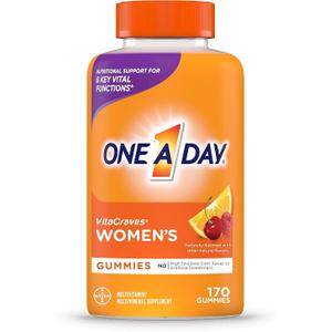 One A Day Womens Multivitamin Gummies, Multivitamin For Women with Vitamin A, C, D, E and Zinc for Immune Health Support*, Calcium & more, 170 count