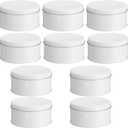Hicarer 10 Pack Pure White Cookie Tins with Lids Round Mini Cake Gift Metal Empty Tin Cookies Container Tin Cans with Lids for Cakes Tinplate Box for Storing Snack Chocolate Baking