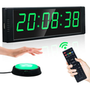 YZ Gym Timer Clock for Home Gym, Fitness Timer with Start/Stop Button, Interval Timer for Workout, Stopwatch/Countdown Timer with Remote, 12/24H Digital Wall Clock, Portable Home Gym Accessories