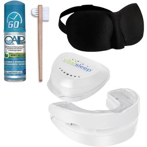 VitalSleep Snoring Mouthpiece, Clear Women's Anti Snore Mouthpiece, Adjustable with Teeth Impressions, Sleep Mask, Mouthpiece Cleaner and Brush