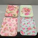 4 Pcs Melamine Serving Trays Platters Snack Trays Reusable Rectangle Platters for Sports Game Day Flower Tea Party Food Dessert Cookies Serving Plates Supplies, 13 x 9.7 Inch(Flower)