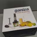 Ganiza Immersion Blender 5 in 1 Hand Blender Max 1000W Heavy Duty Motor, 16 Speed Mode Handheld Blender Stainless Steel Blade With 800ml Mixing Beaker, 600ml Chopper, Whisk and Milk Frother