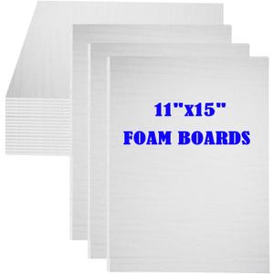 20Pack Foam Core Board, 11"x15" White Foam Board, 3/16" / 5MM Thick Mat Foam Board Center, Backing Boards for Mounting Photographs and Artwork, 3-D Modeling, Signage, Poster Making
