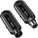 POGOLAB Wireless Microphone Transmitter Receiver 2.4Ghz, XLR Microphone Wireless System, Rechargeable Wireless Mic Adapter for Audio Mixer, Dynamic Mic, 48V Phantom Power for Condenser Mic