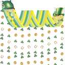 St. Patrick's Day Party Ceiling Decorations, Green Banner Hanging Pot of Gold and Leprechaun Hat Decorations with Shamrock Horseshoe and Gold Coin for St. Patrick's Day Irish Party Decoration
