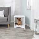 Trixie 19" x 20" Wooden Indoor Dog Crate, Small Side Table Home for Any Room, Ideal for Small Dogs, White