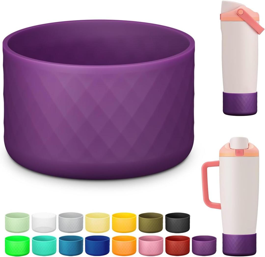 Silicone Boot for Owala 30oz & 40oz FreeSip Sway Bottles & Tumblers, Anti-Slip, Scratch-Resistant, Stability Enhancer, Protective Sleeve Accessories (Dark Purple, 1 PCS)