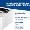 TROY 4001N MICR Printer, Check Printing, 250 Sheet Capacity, 1 Locking Tray, 3 Trays Maximum, Up to 42ppm