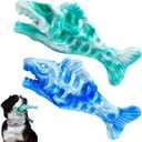 BoYoYo Tough Dog Toys for Aggressive Chewers 2 Pack, Indestructible Dog Toys to Keep Them Busy, Beef Flavor, Nylon Dog Chew Toys for Small, Medium and Large Dogs, Blue & Green