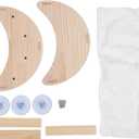 Pet Hammock Bed, Multifunctional Pine Wood Comfortable Window Mounted Pet Perch Swing Shaped Design Cat Window Bed with Strong Suction Cup for Cats Kitten