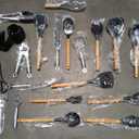 Cooking Utensils Set- 35 PCs Kitchen Utensils with Grater,Tongs, Spoon Spatula &Turner Made of Heat Resistant Food Grade Silicone and Wooden Handles Kitchen Gadgets Tools Set for Cookware (Dark Gray)