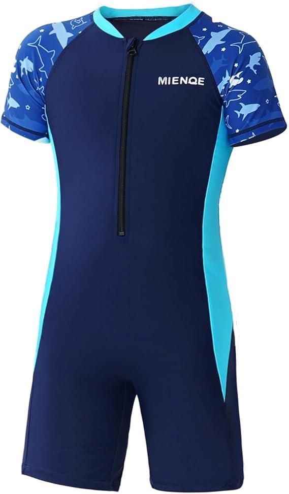 MIENOE Boys Swimsuit One Piece Kid Swimsuit Boys Water Sport Short Swimsuit UPF 50+ Sun Protection Bathing Suits