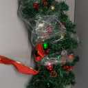 Christmas Wreath Led Lights and Artificial Berries Mailbox Swag for Holiday Home Decor Branch Garland for Front Door and Outdoor Decorations
