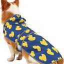 Dog Raincoat for Medium Dogs Waterproof Jacket Hooded Rain Coats with Reflective Strips Leash Hole & Poncho Adjustable Fit (Duck,M)